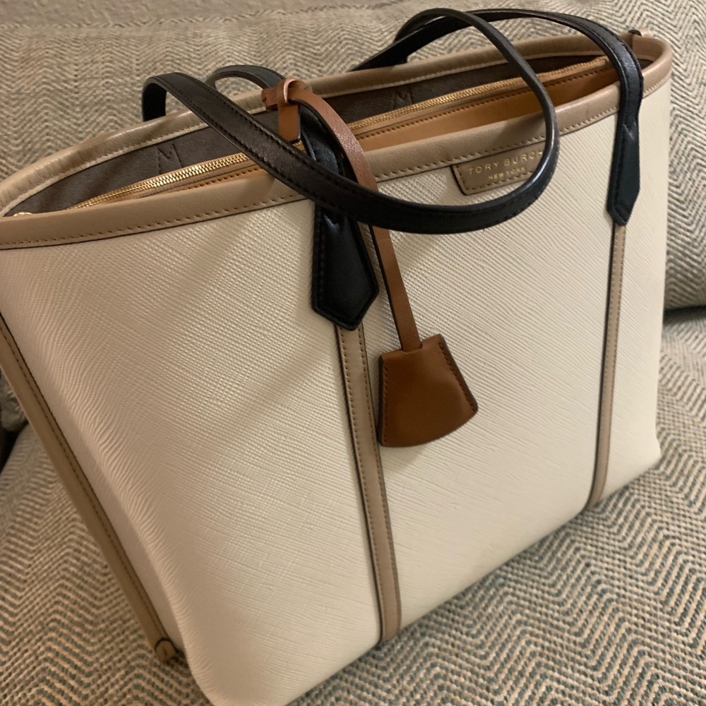 Tory Burch Black, Brown, and Cream Tote